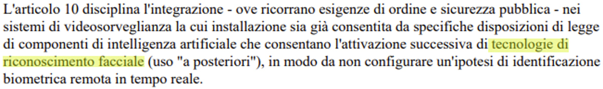 art 10 decreto sorveglianza polizia governo