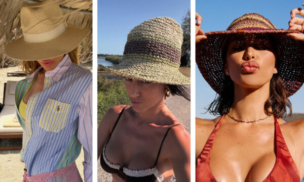 Ilary Blasi con il cappello di paglia abbinato a camicia di cotone o lino. Cecilia e Belen Rodriguez con cappello di paglia-2