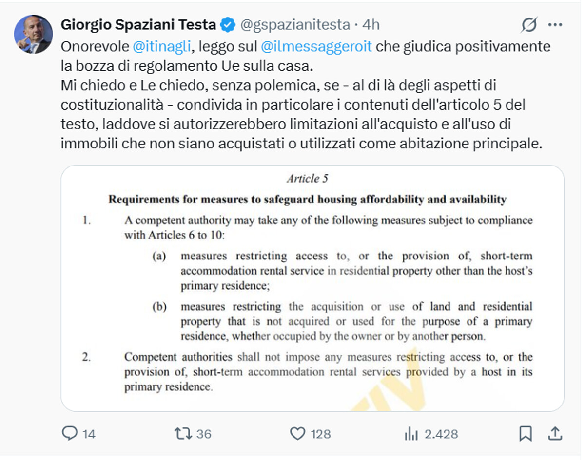 Il post di Giorgio Spaziani Testa Il post di Giorgio Spaziani Testa