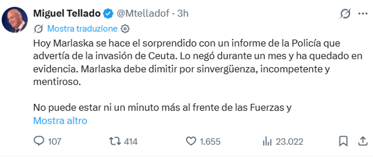 Il post di Miguel Tellado