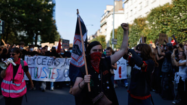 La protesta degli studenti in Francia (Foto LaPresse)